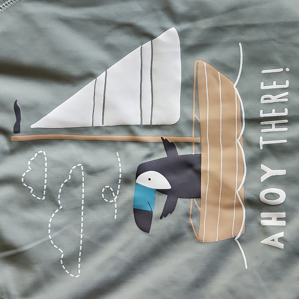 GUC Carter's Ahoy There! Toucan Sailboat Swim Set Rash Guard Size 18-24 Months - Picture 5 of 10